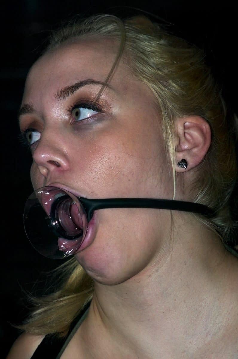 Blonde chick Annette Schwarz is kept in bondage while having her nipples pegged